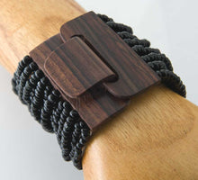 Beaded Bracelet with Wood Buckle